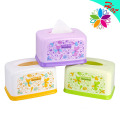 Fashionable Flower Design Rectangle Plastic Tissue Holder (ZJH017)